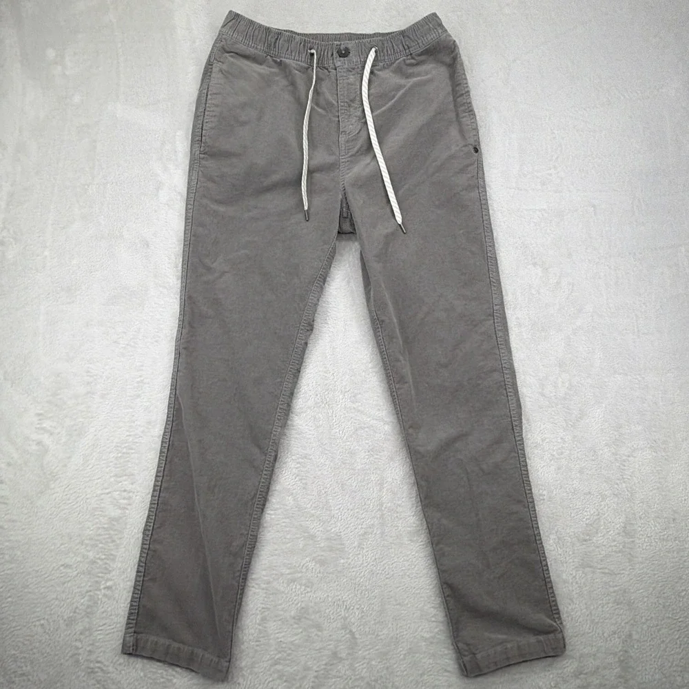 Vuori Optimist Pants Men's Medium M Smoked Gray Stretch Corduroy Travel Casual